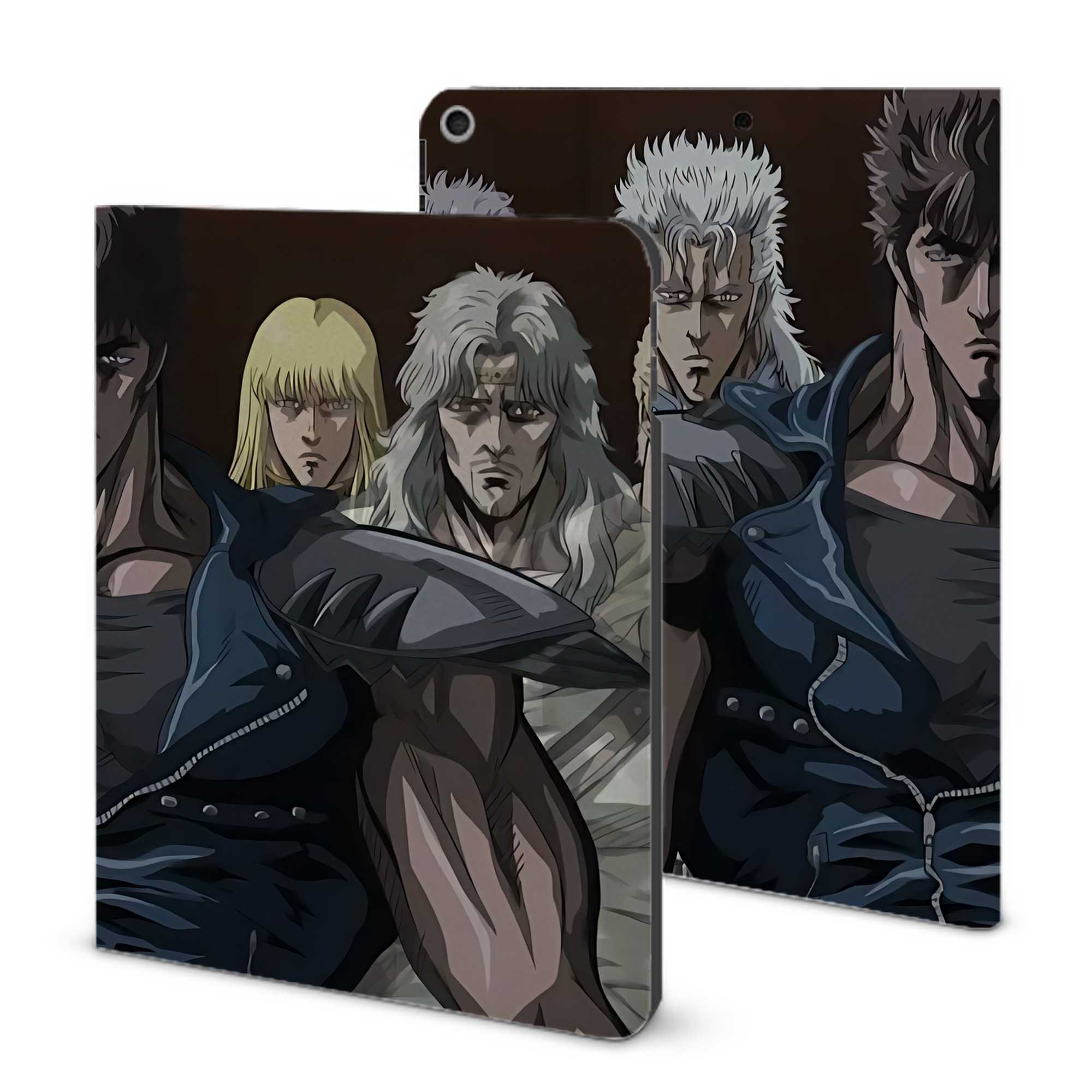 （画像用） 北斗の拳 Fist of the North Star IPad ケース ブック型 PUレザー TPU 耐衝撃 軽量 薄型 ペン収納なし 全面保護 IPad 各モデル対応